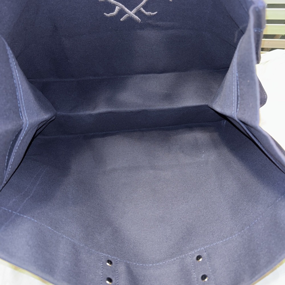 Ballard Designs‎ Stag Antler Navy Blue Canvas Bag Purse Tote New Medium - Picture 5 of 9
